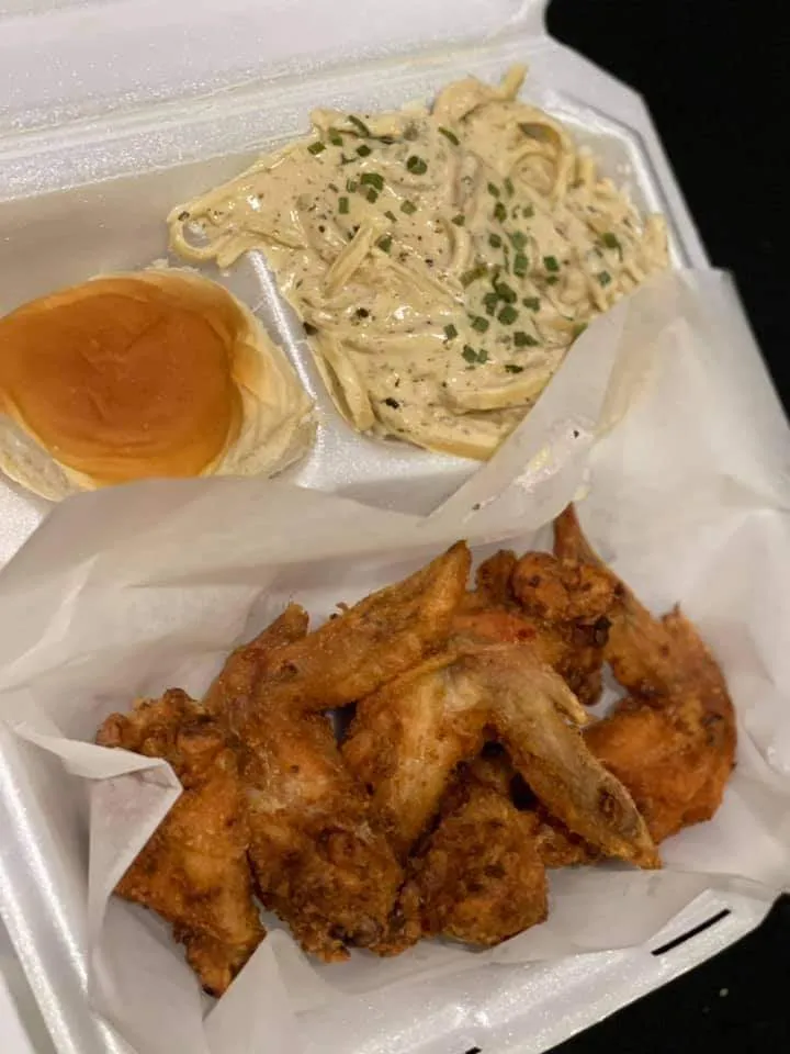 Chicken Wings Chicken Fettuccine Alfredo Dinner Roll