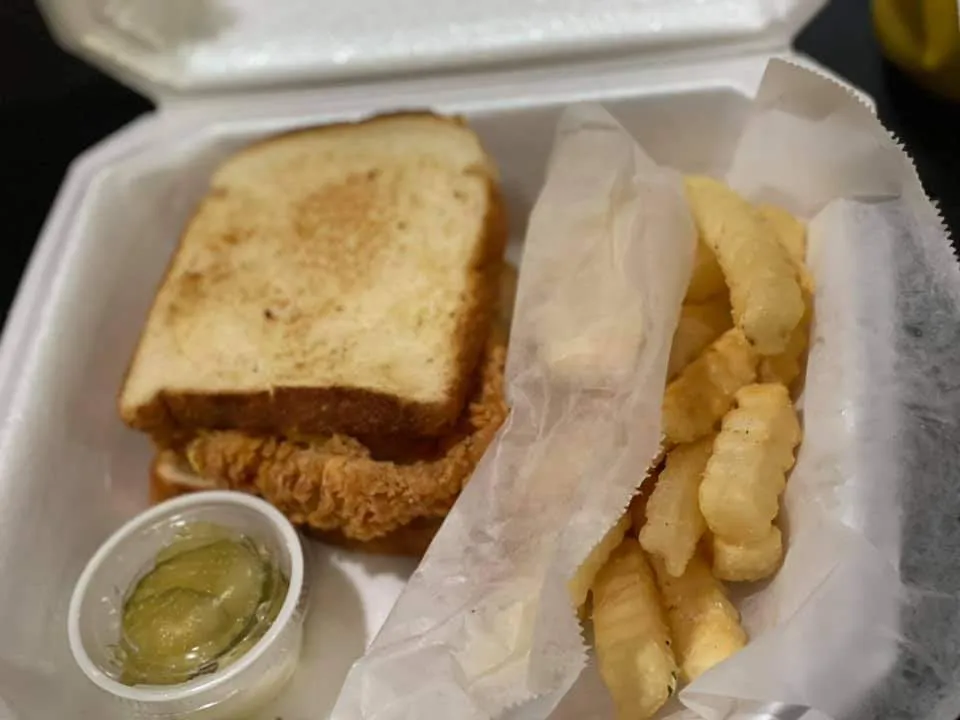 Tripe Sandwich and Fries